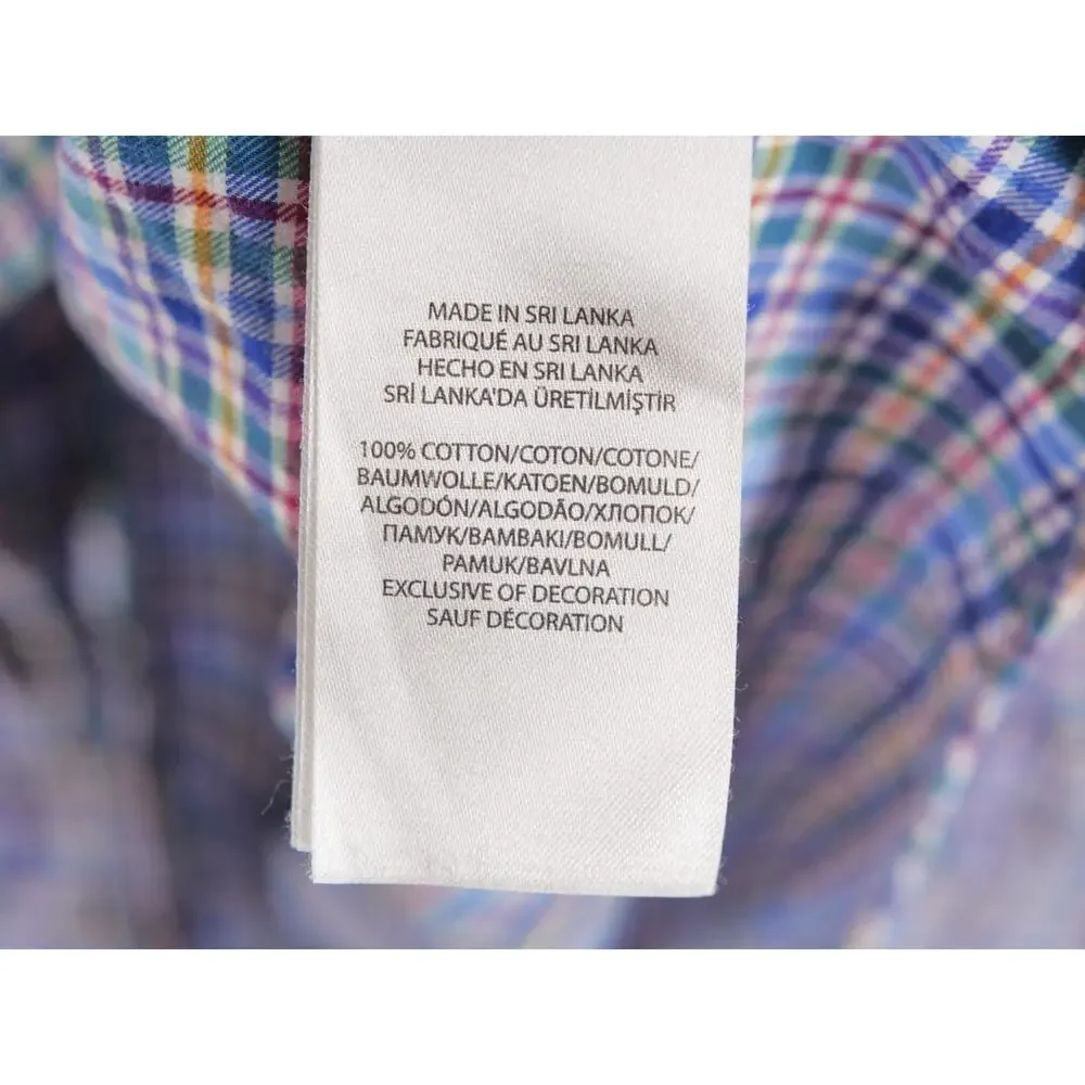 Polo Ralph Lauren Men's XL Blue Multi-Color Plaid Button Down Shirt Long Sleeve